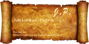 Jablonkai Petra névjegykártya