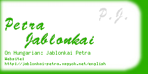 petra jablonkai business card